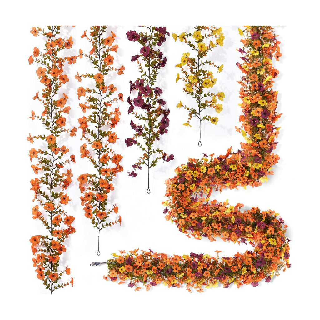 Ammyoo Fall Artificial Flowers Garland Fake Mums Vine for Home Decoration