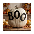 Halloween Metal Boo Pumpkin Stake Set, 4'' High Letters, Fall Porch Decor
