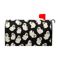 Halloween White Ghost Mailbox Cover Standard Size 25.5x21 Inch Spooky Halloween Mailbox Wraps Magnetic Cute Ghost Mail Box Covers Seasonal Black Post Letter Box Decorations for Home Garden Yard