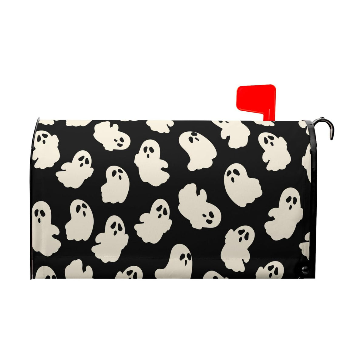Halloween White Ghost Mailbox Cover Standard Size 25.5x21 Inch Spooky Halloween Mailbox Wraps Magnetic Cute Ghost Mail Box Covers Seasonal Black Post Letter Box Decorations for Home Garden Yard