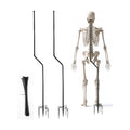 2Set Adjust Metal Skeleton Stand for 5.9/6.56ft Halloween Skeleton,30 Ties