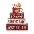 Lineshading 4 Pcs Christmas Table Decor for Home, Hot Cocoa Coffee Bar Sign