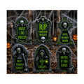 16.5 Inch 6 Pack Halloween Tombstones Outdoor, Graveyard Signs with Stakes