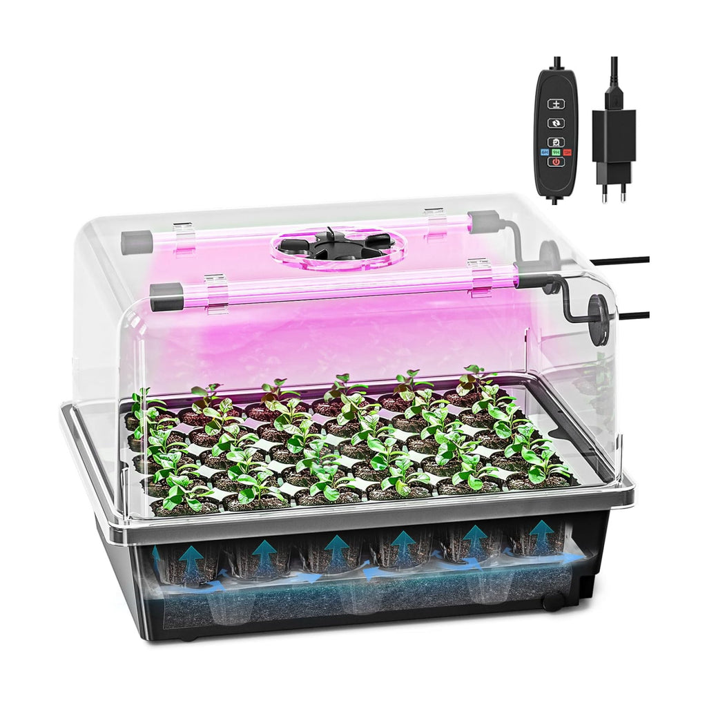 Hon&Guan 30 Cell Self Watering Seed Starter Tray with Growing Lights