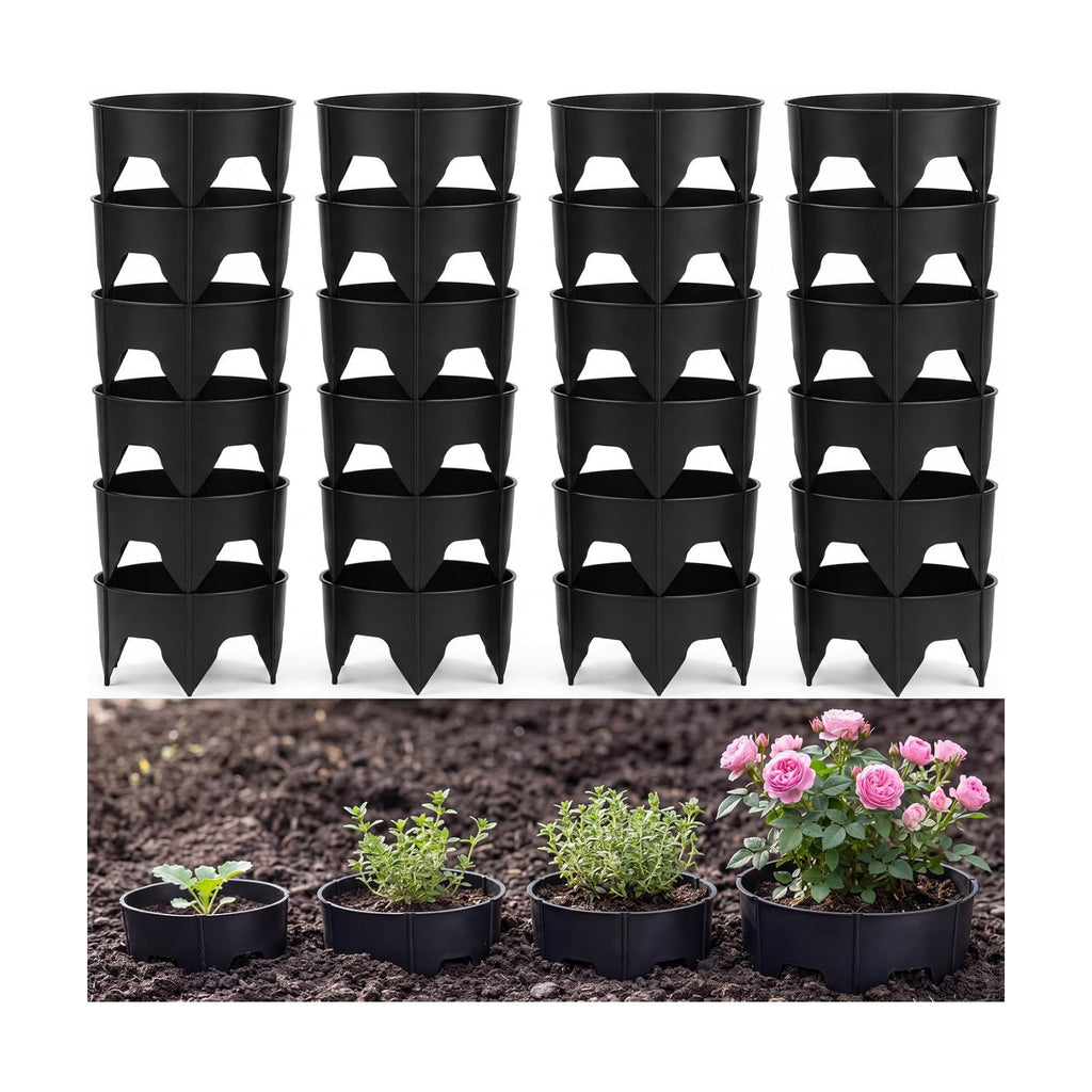 120 Pcs Adjustable Plant Rings for Outdoor Plants, Diameter Range 8.3-15.7in Interlocking Tree Planting Rings Grow