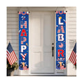 Labor Day Decorations Outdoor - 2 Pcs Happy Patriotic Door Banner