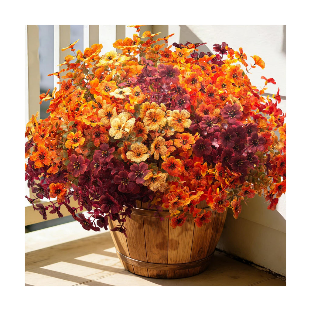 20 Bundles Fall Artificial Flowers UV Resistant Outdoor Autumn Porch Decor