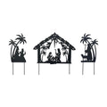 Solar Lighted Nativity Scene Garden Decor, Outdoor Christmas Yard Lawn Holiday Party Ornament
