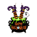 Halloween Witches Door Sign Witch Legs Cauldron Wreath Hanging Decorations