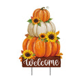 Fall Decorations Outdoor Metal Yard Sign Pumpkin Garden Stakes