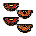 4 Pcs Happy Halloween Fan Flag Banner, Monster Eyes Yard Fence Wall Hanging Bunting Flag - Indoor/Outdoor Decoration, 1.5x3 Ft