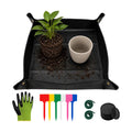 Repotting Mat for Indoor Plants with Gloves, Labels, Ties & Drainage Pads