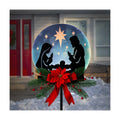 Solar Powered Nativity Scene Garden Stake, Waterproof Outdoor Christmas Patio Decor