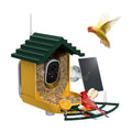 NAVFS Smart Bird Feeder with Camera Solar Powered & AI Bi rd Identification, 2.4Ghz WiFi Bird feeders for Outdoors, 2K Live Video, Instant Arrival Alerts-Green-Yellow