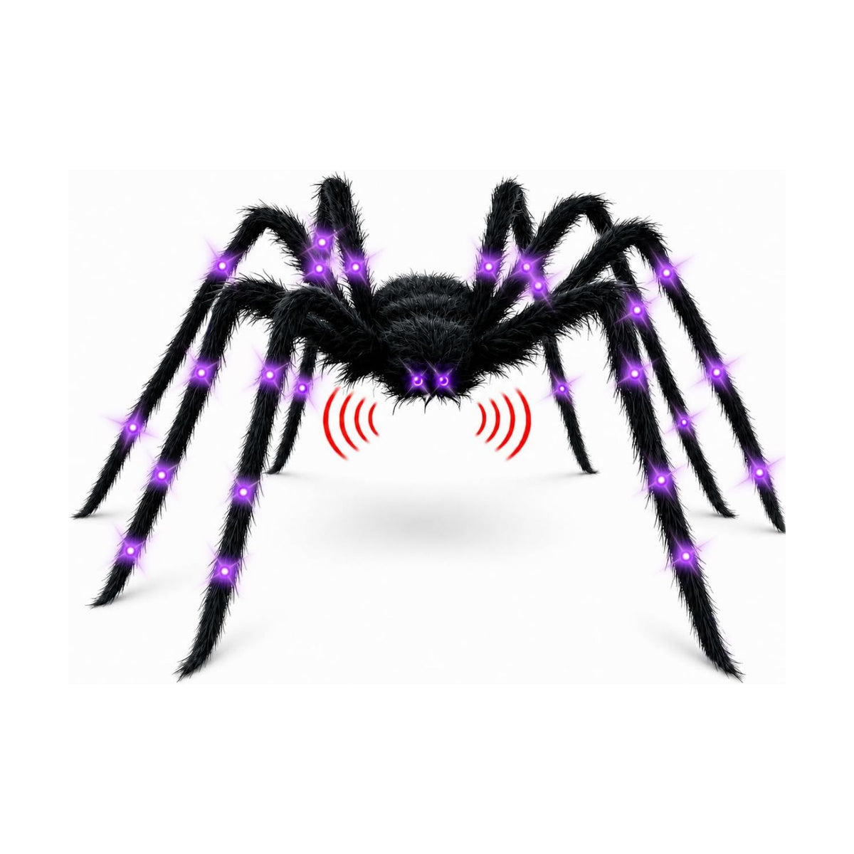 5 FT Light Up Giant Spider,Sound-Activated Halloween Decorations Outdoor