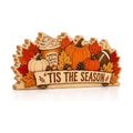 Fall Pumpkin Decor Wooden Sign, Tis the Season Football Tabletop Decor