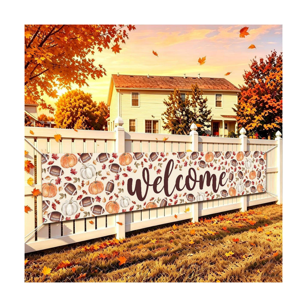 Welcome Fall Banner Fall Football Banner Yard Party Outdoor Decor