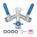 3 Way Garden Hose Splitter, 304 Stainless Steel Hose Splitter, with Shut-off Valves, full flow hose splitter, Rust &