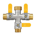 3 Way Hose Splitter, Heavy Duty Brass Garden Water Hose Splitter | Full Flow Design, Rust-Resistant Nickel-Plated