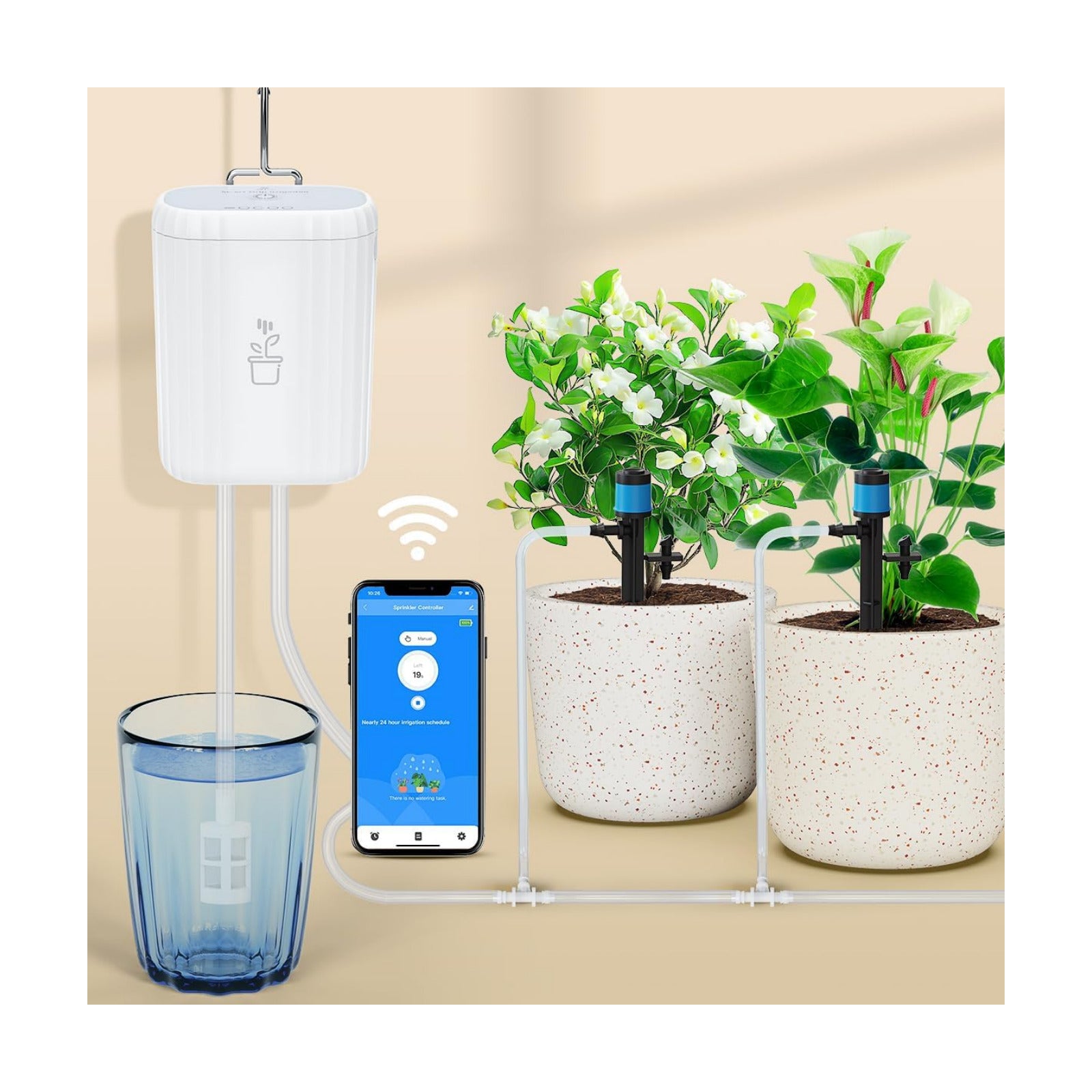 Smart Auto Drip Irrigation Kit for Indoor/Outdoor, GreenVation Automatic Plant Watering Devices for Potted Plants