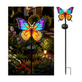 Solar Butterfly Garden Stake Light, 39.4" Outdoor Solar Garden Decor Light, Rainbow Glow Acrylic Butterfly, Auto On/Off