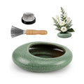 Flower Frog Vase Kit, Ceramic Water Drop Ikebana Pot, Green