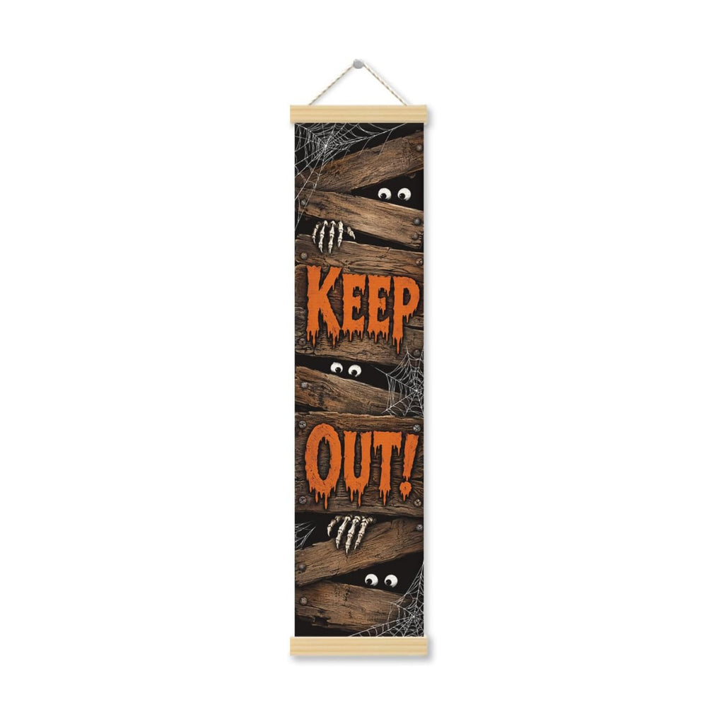 Halloween Banner, Keep Out Canvas Door Decor for Porch and Party