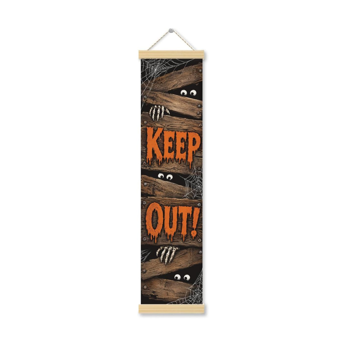Halloween Banner, Keep Out Canvas Door Decor for Porch and Party