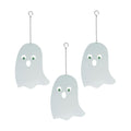 Halloween Glow in The Dark Metal Ghost Pendant Set of 3, Indoor Outdoor Hanging Decor Ornament