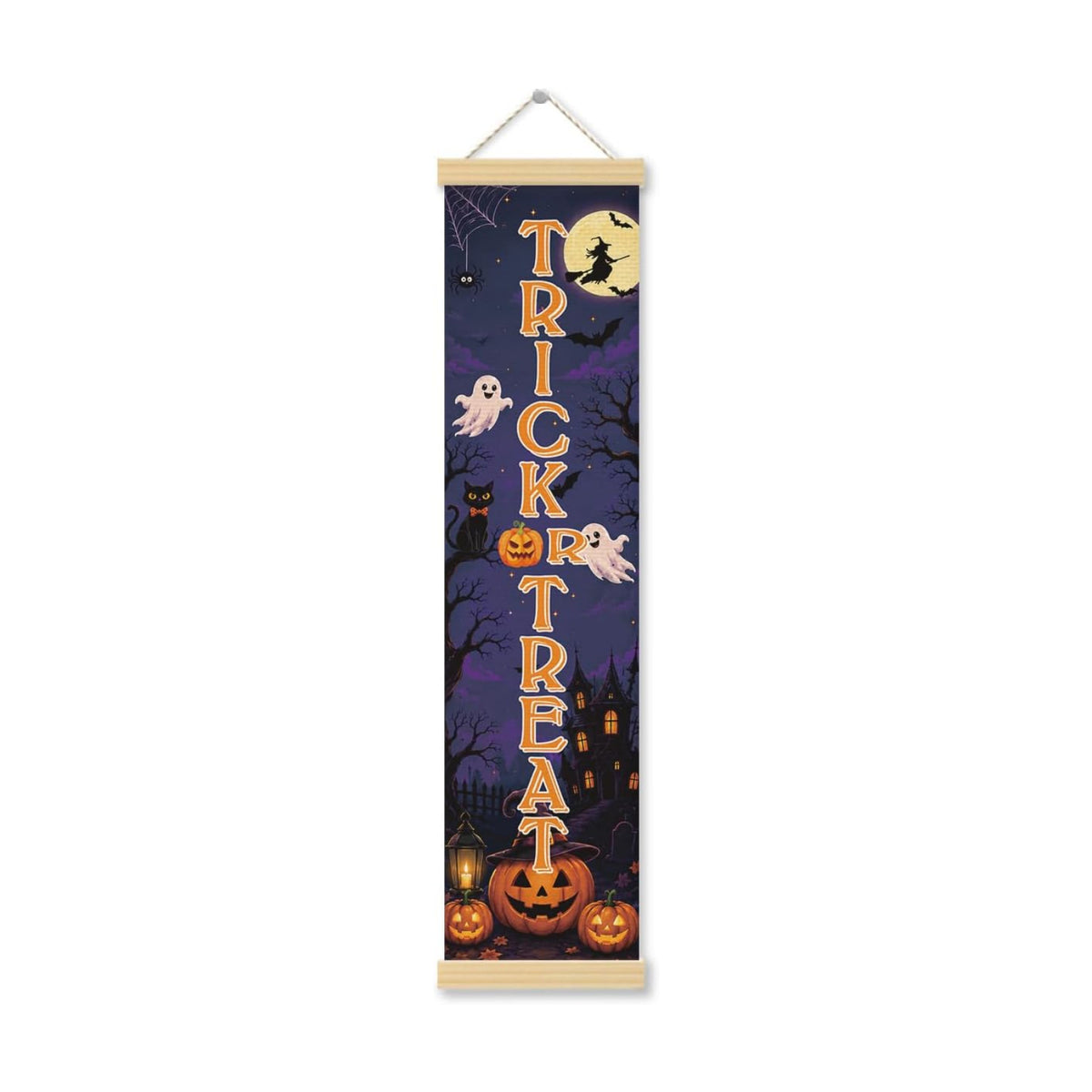 Halloween Door Banner, Trick or Treat Canvas Decor for Front Porch