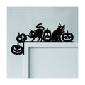 CUTHOLLOW Halloween Black Cat and Pumpkin Door Topper Sign Wall Art Decor