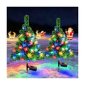 Windpnn 2-Pack 2.6FT Solar Christmas Tree Outdoor Christmas Decorations for Outsdie Garden, Patio, Yard, Pathway, Cemetery Decor (with 40 Snowflake Lights, Waterproof)