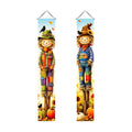 2 Fall Scarecrow Porch Banners 71 x 12 Inch Thanksgiving Door Decorations