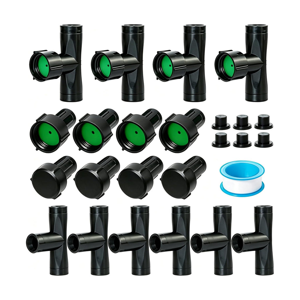 AMRITA 3/8"Soaker Hose Fittings Kit Drip Irrigation Connectors Set 24Pack | Drip System Parts for Garden Lawn
