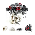 4 in 1 Gothic Halloween Skull Planter Centerpiece Table Decor Set