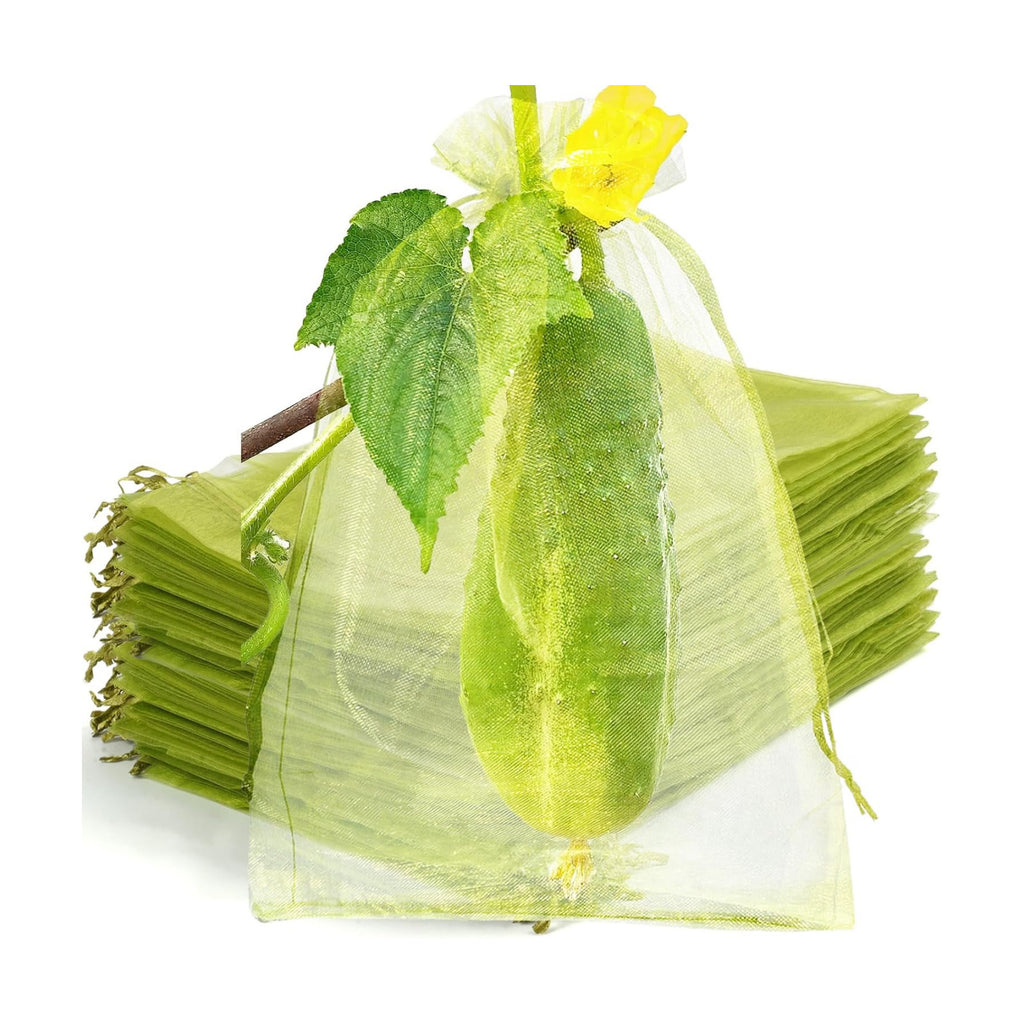 50 Pcs Fruit Protection Bags, 12×16 in Mesh Cover Nets for Tree, Green