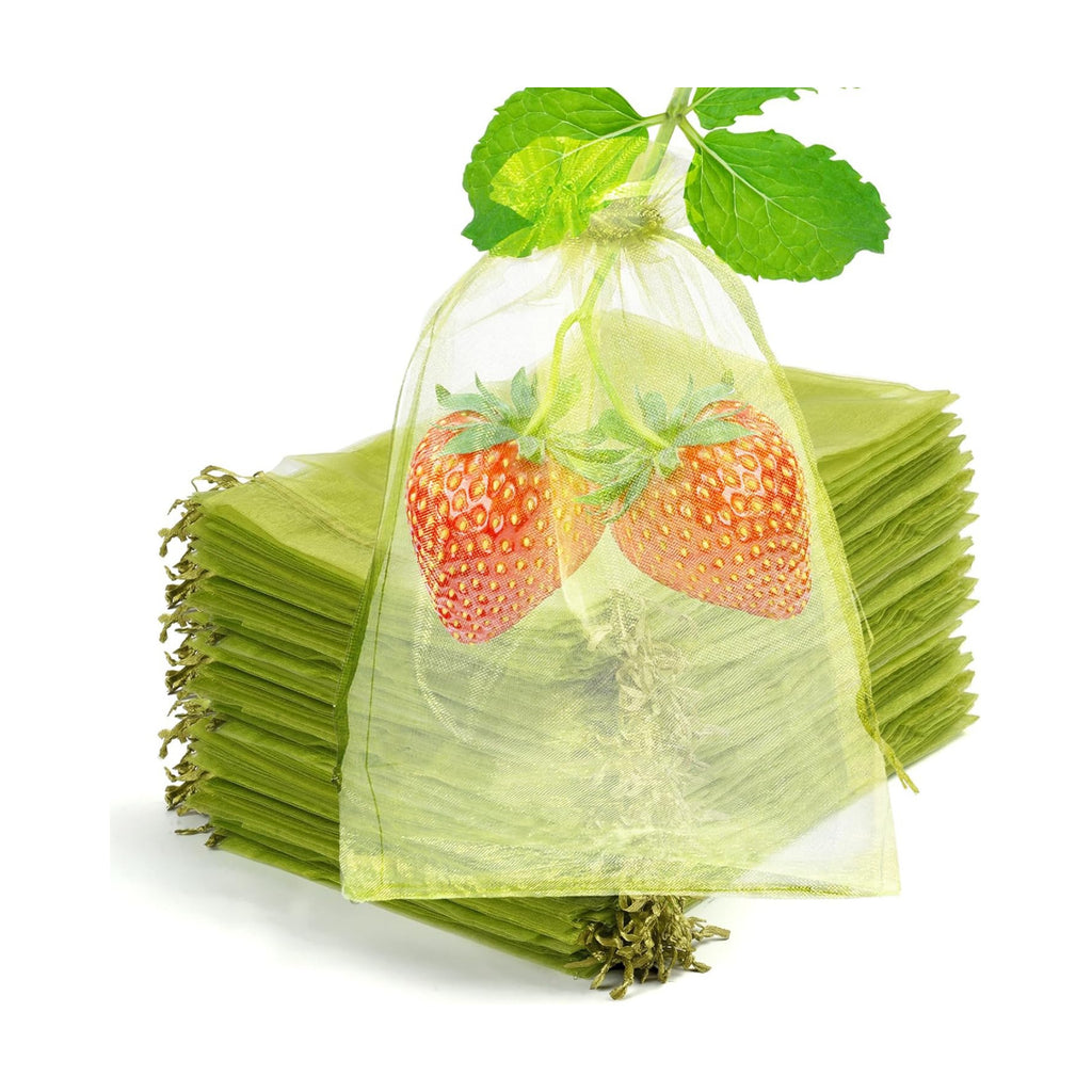 100 Pcs Fruit Protection Bags, 4×6 in Mesh Cover Nets for Tree, Green