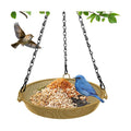 Hanging Platform Bird Feeder, 9 in, Matte Gold