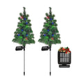 8PCS Solar Christmas Tree Garden Stake Lights Waterproof Christmas Decorations Tree Lights Outdoor Xmas Tree Light Christmas décor Pathway Lights Patio Yard（8PCS）