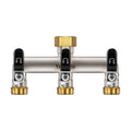 3 Way Garden Hose Splitter, 3/4" GHT Outdoor Faucet Splitter | Heavy-duty Solid Brass Body, Wide Spacing Fits Large