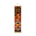 Thanksgiving Door Banner, Gnome Pumpkin Canvas Banner for Front Porch