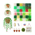 Weldomcor 6385 Pcs Beaded Plant Kit with Magnets for Fridge, Forever Green Glass Beaded Plants Leaf Flower Sun Catcher