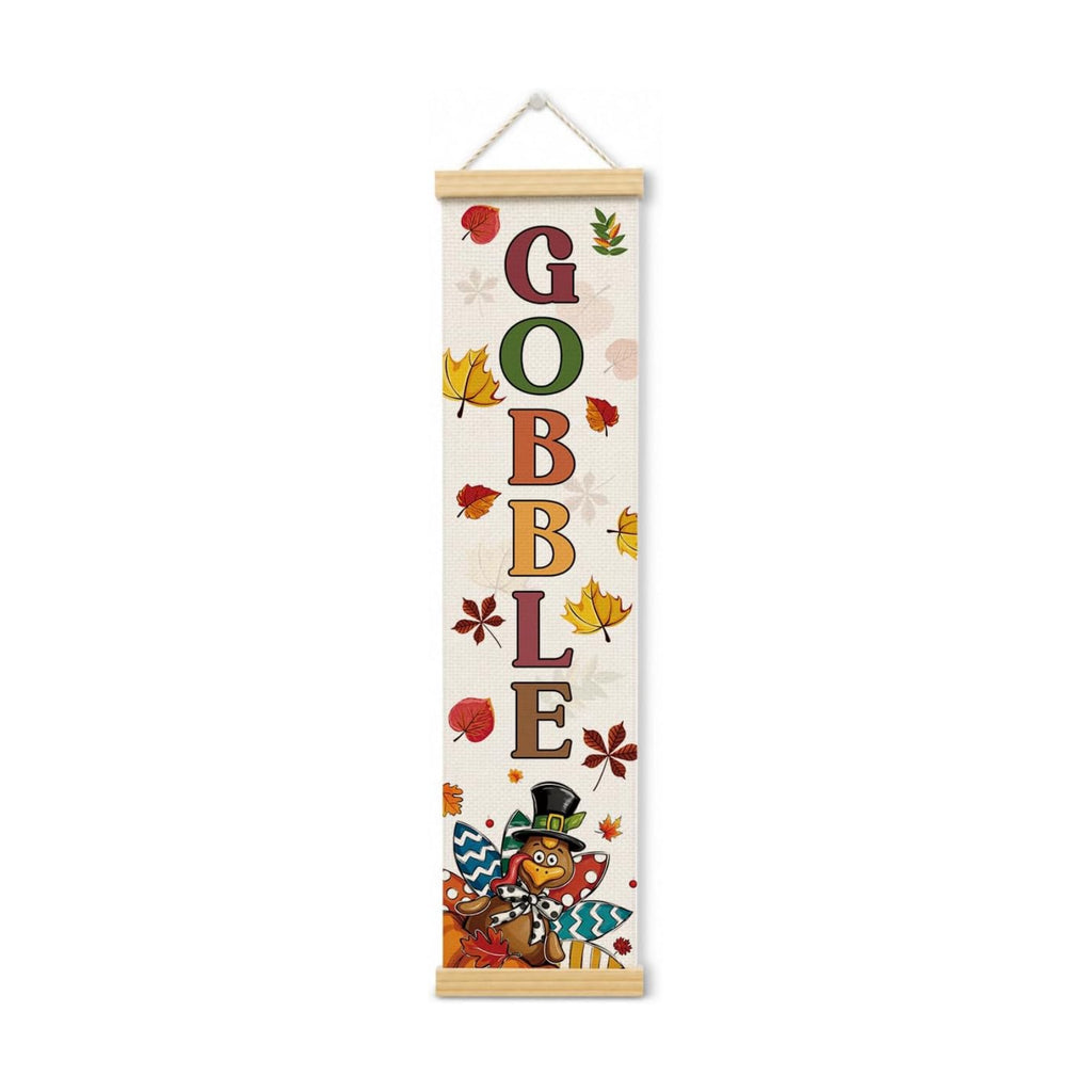 Thanksgiving Banner, Gobble Autumn Wall Decor Banner for Party Farmhouse