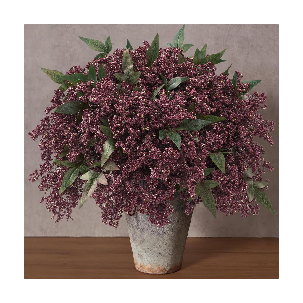 12 Pcs 17 in Realistic Berry Stems, Artificial Nandina Branches Fall Decor