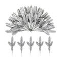 Hananona Artificial Pine Branches Frosted Christmas Picks 50 Pcs White