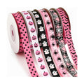 DECYOOL Pink Halloween Ribbon, 6 Rolls 60 Yards Spooky Grosgrain Ribbons