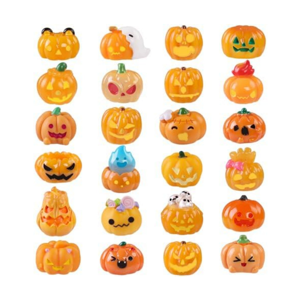DIYDEC 24pcs Halloween Mini Pumpkins Toys Miniature Resin Figures Decor