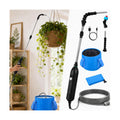 Electric High Reach Plant Waterer with Foldable Bucket, Telescoping Wand | Foldable Bucket, Long Intake Hose - Portable