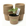 30 Packs 5 Inch Peat Pots with 30 Pcs Plant Labels, Biodegradable Seedling Pots with Drainage Holes, Nursery Pots