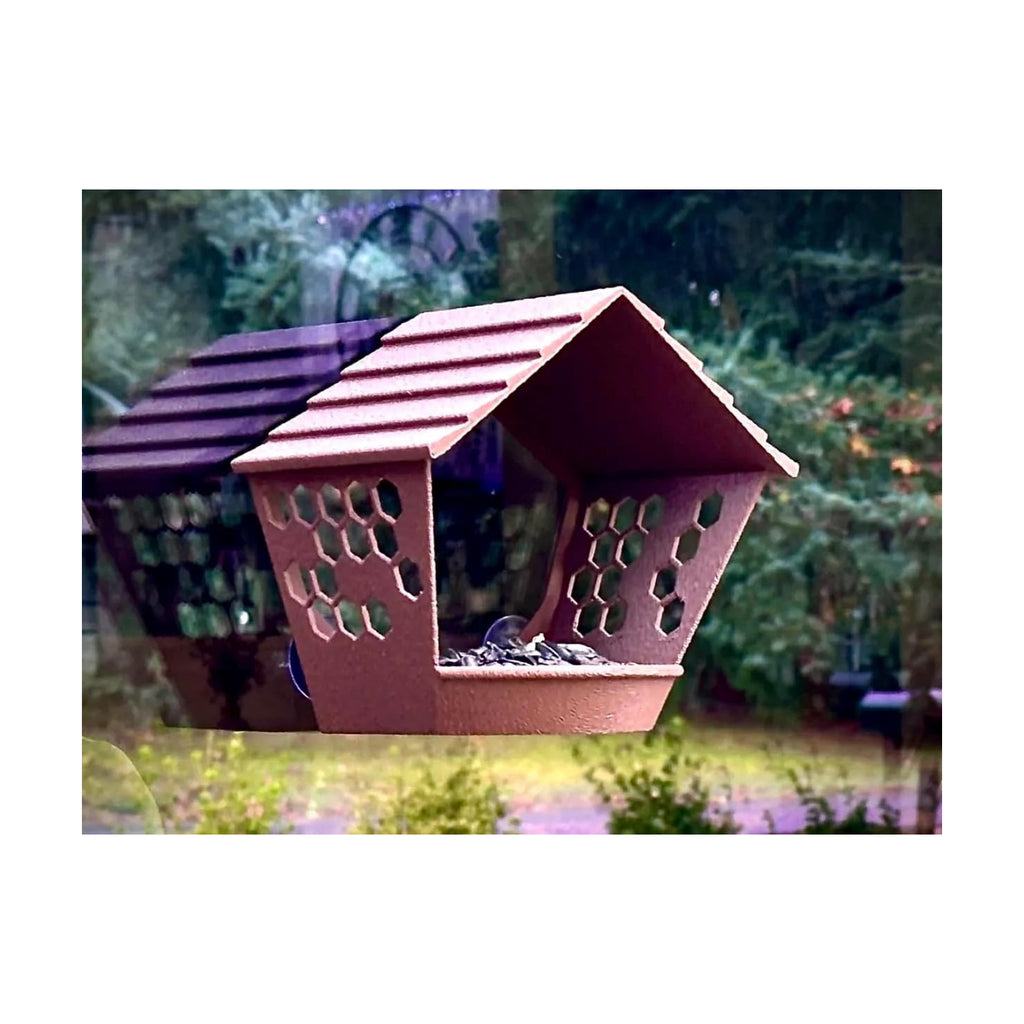 Window Bird Feeder for Outdoors Weatherproof Bird Feeder with Strong Suction Cups, Bird Watching for Cats, Easy to Clean Outdoor Birdhouse Feeder, Original Design Made in USA (Dark Chocolate)